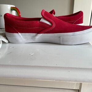 NWT Red Suede Slip on Vans